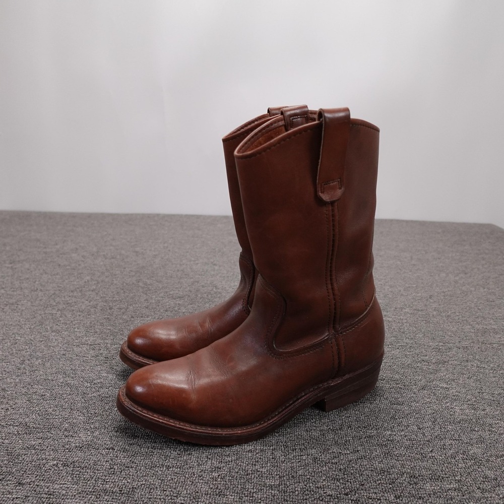 Vintage‎ Red Wing Leather Boots 7 B Brown Pecos 1155 Western 80s 11 in USA